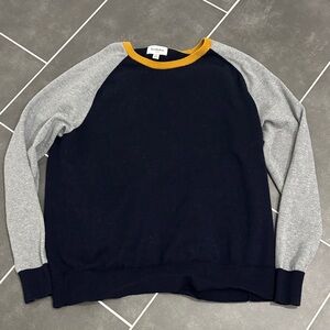 Goodfellow & Co Navy and Gray Crewneck Sweater with Gold Trim